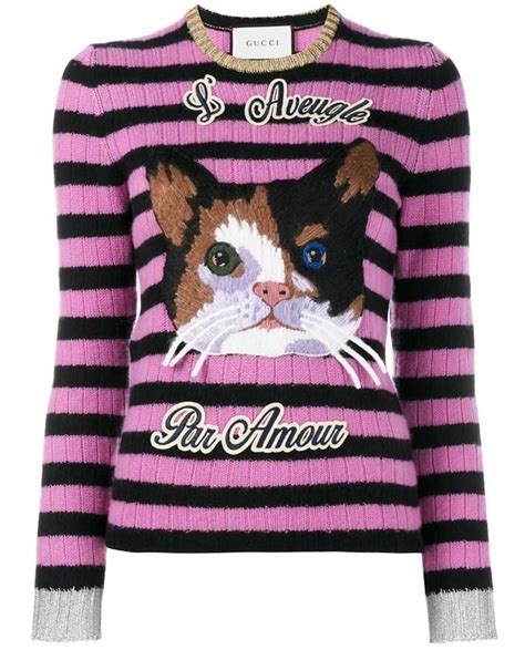 gucci cat sweater replica|gucci sweater designer.